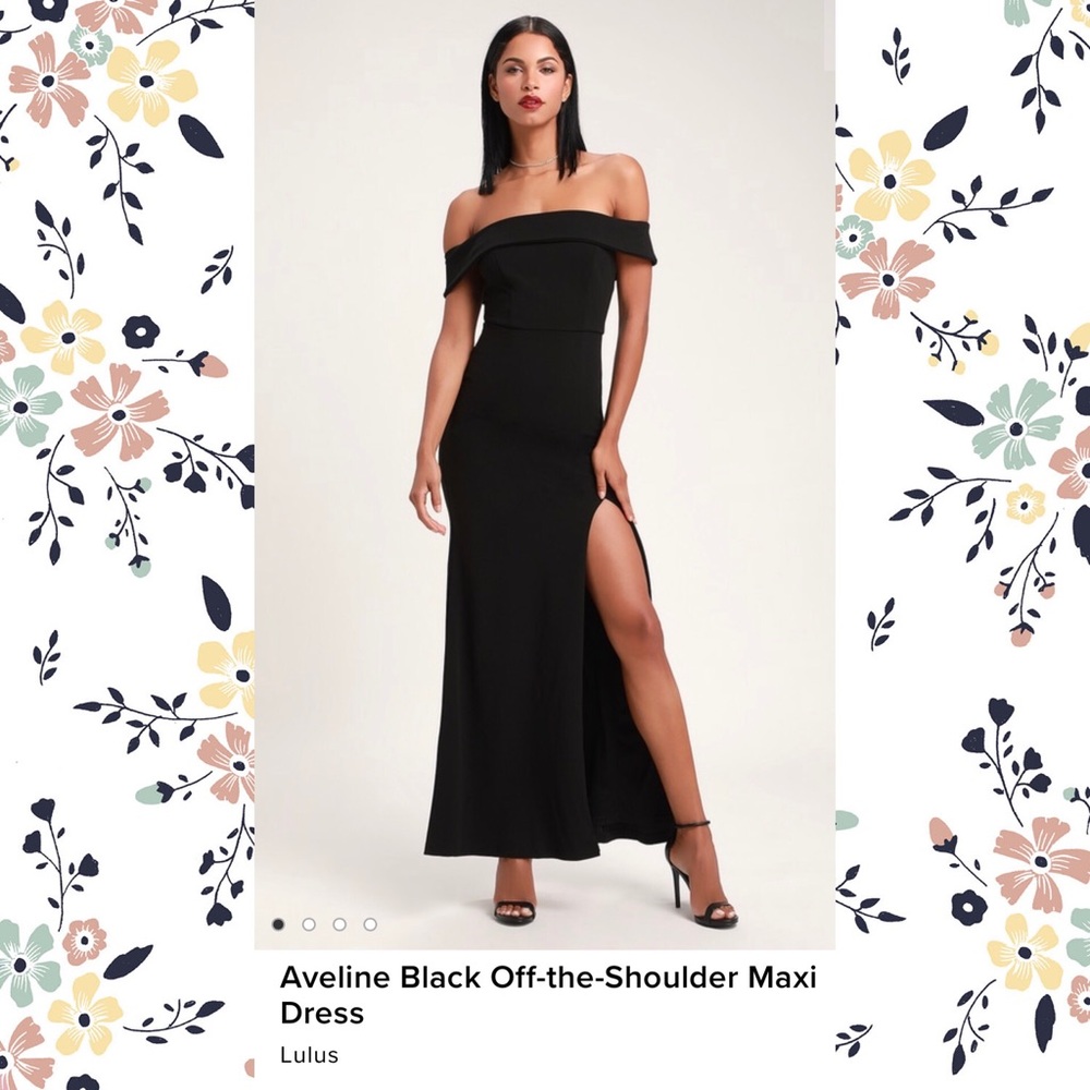 Black off the shoulder maxi dress